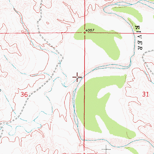 Topographic Map of Fourmile Creek, WY
