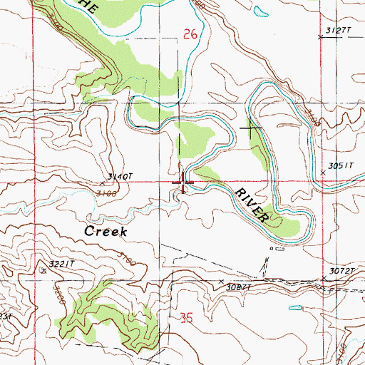 Topographic Map of Grummit Canyon Creek, WY