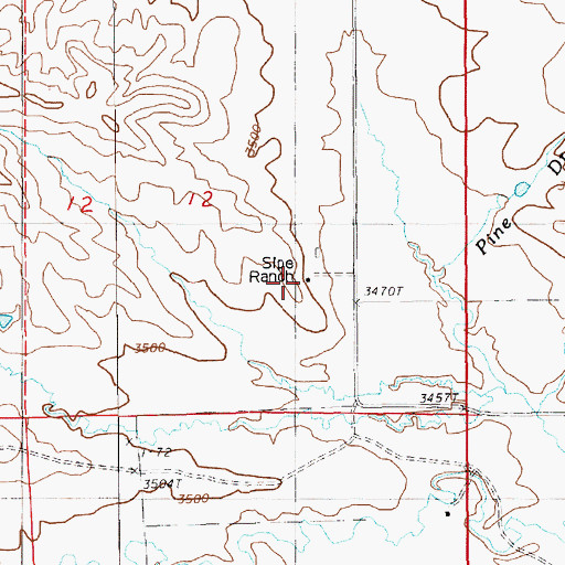 Topographic Map of Hall Ranch, WY