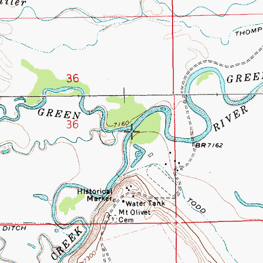Topographic Map of Horse Creek, WY