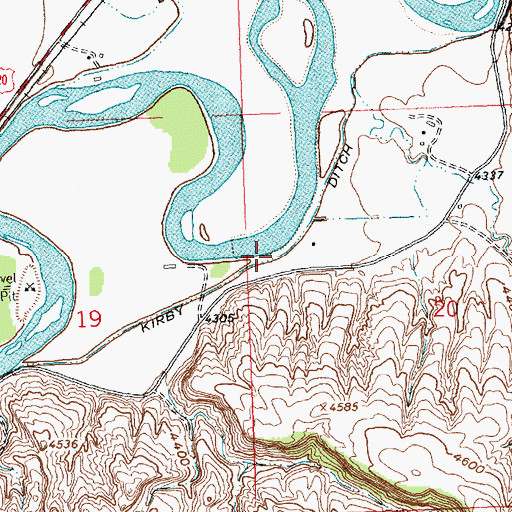 Topographic Map of Kirby Ditch, WY