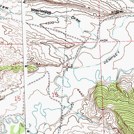 Topographic Map of Meeteetse Draw, WY