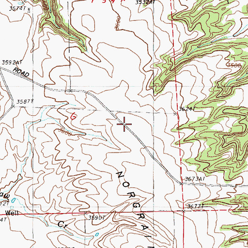 Topographic Map of Norgrain Hill, WY
