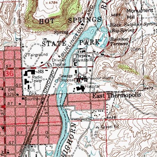 Topographic Map of Pioneer Home, WY