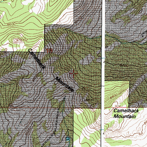 Topographic Map of Camelback Mountain, WY