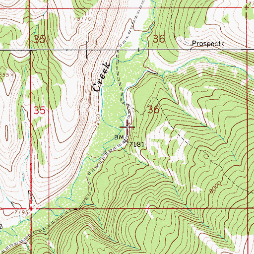 Topographic Map of Coantag Creek, WY