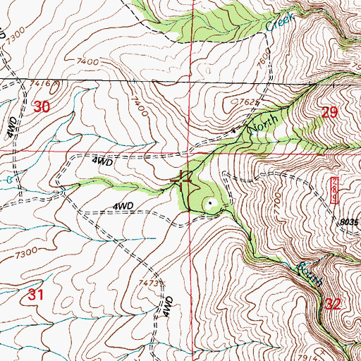 Topographic Map of North Fork Goetz Creek, WY
