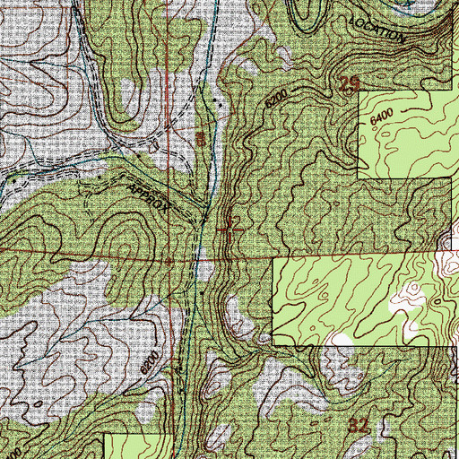 Topographic Map of Roaring Fork, WY