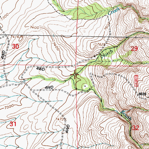 Topographic Map of South Fork Goetz Creek, WY