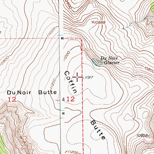 Topographic Map of Coffin Butte, WY