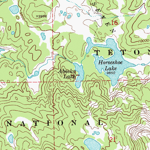 Topographic Map of Abosko Lake, WY