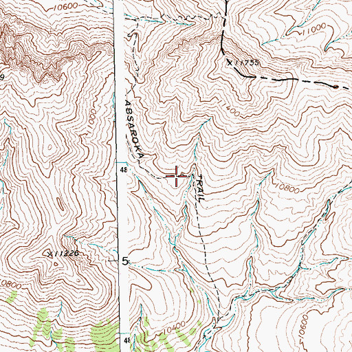 Topographic Map of Absaroka Trail, WY
