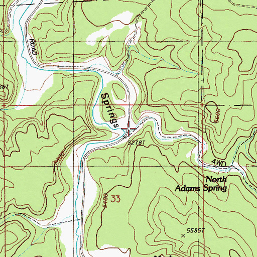Topographic Map of Adams Gulch, WY