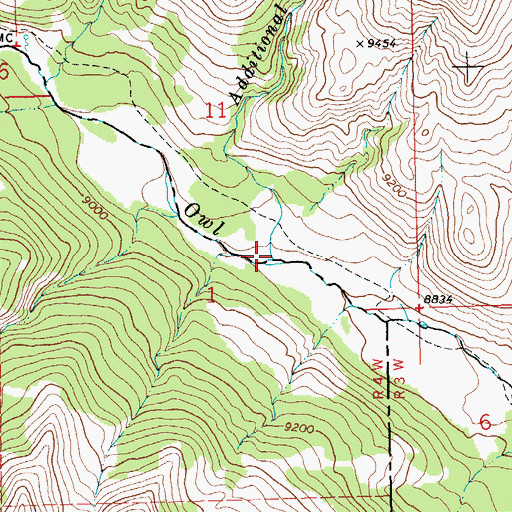 Topographic Map of Additional Creek, WY