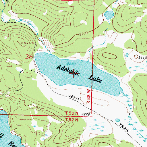 Topographic Map of Adelaide Lake, WY