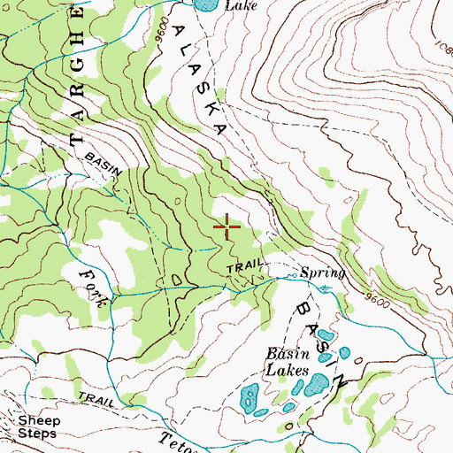 Topographic Map of Alaska Basin, WY