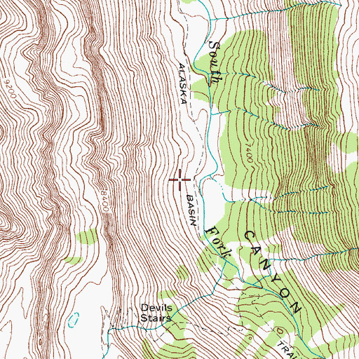 Topographic Map of Alaska Basin Trail, WY