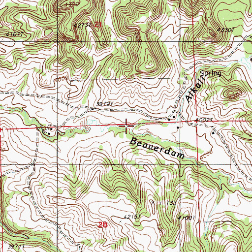 Topographic Map of Alkali Brook, WY