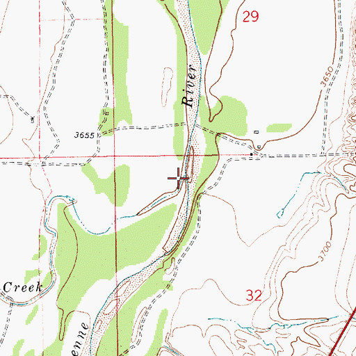 Topographic Map of Alkali Creek, WY