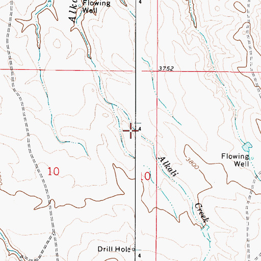 Topographic Map of Alkali Creek, WY
