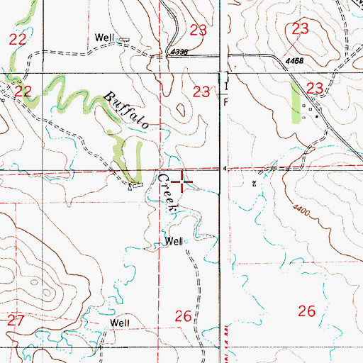 Topographic Map of Alkali Draw, WY
