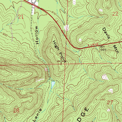 Topographic Map of High Point, AL