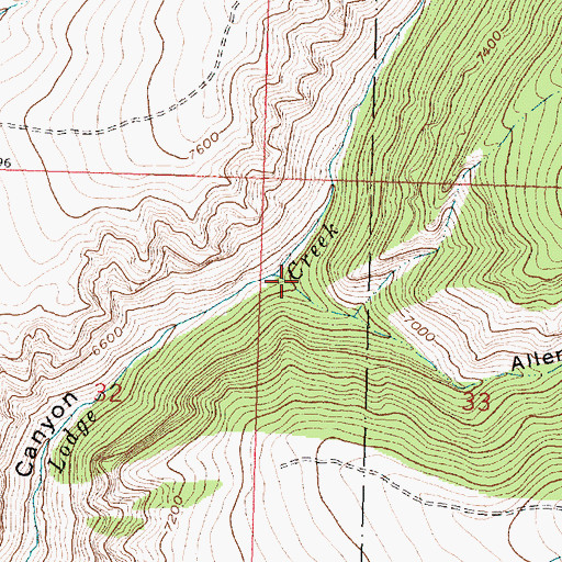 Topographic Map of Allen Draw, WY