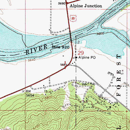 Topographic Map of Alpine, WY