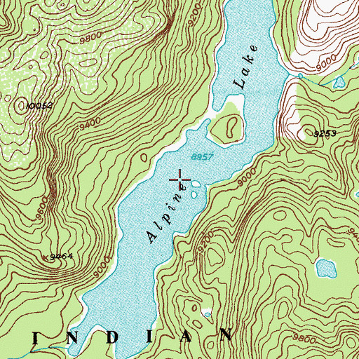 Topographic Map of Alpine Lake, WY