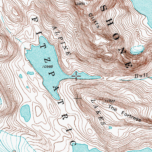 Topographic Map of Alpine Lakes, WY