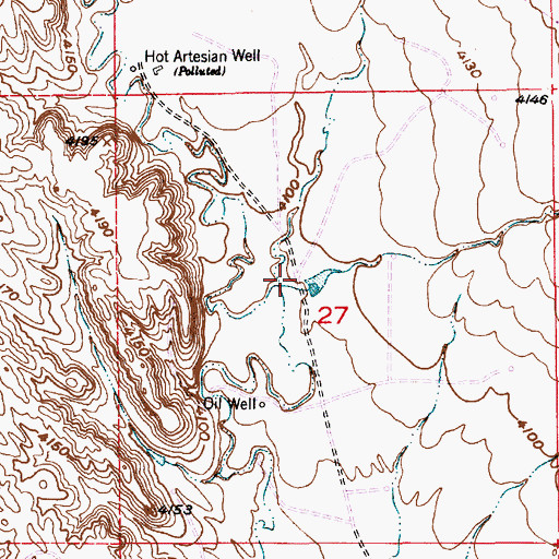 Topographic Map of Alum Creek, WY