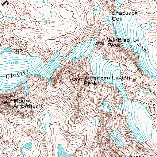 Topographic Map of American Legion Peak, WY