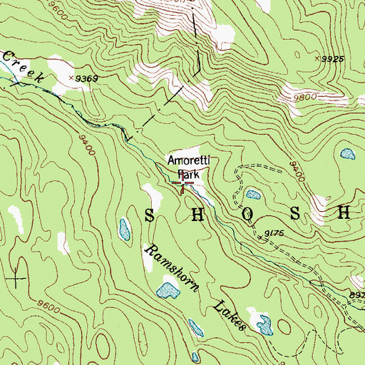 Topographic Map of Amoretti Park, WY