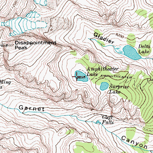 Topographic Map of Amphitheater Lake, WY