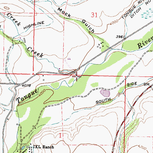 Topographic Map of Amsden Creek, WY