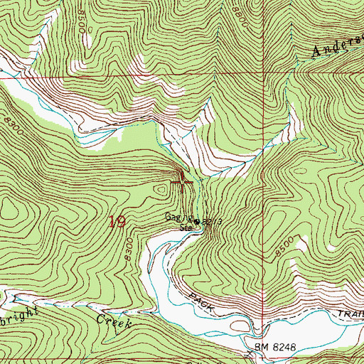 Topographic Map of Anderson Creek, WY