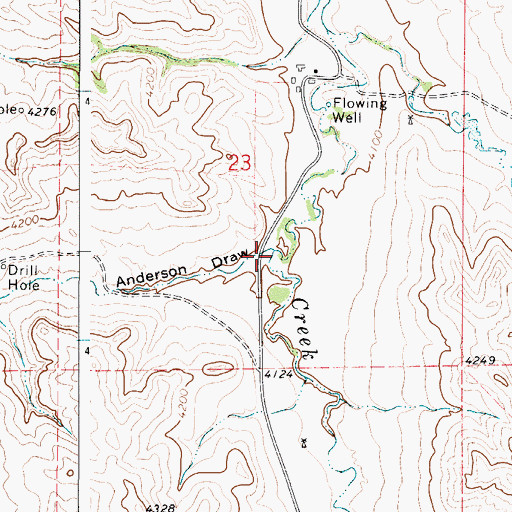 Topographic Map of Anderson Draw, WY