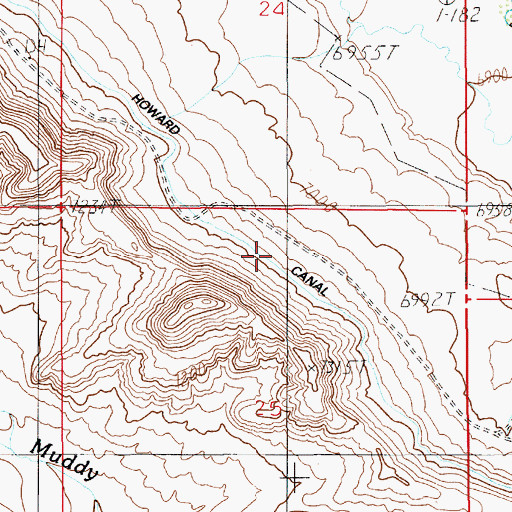 Topographic Map of Anderson Howard Canal, WY