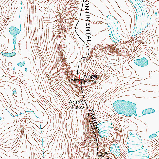 Topographic Map of Angel Peak, WY