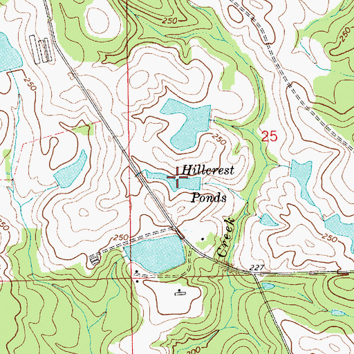 Topographic Map of Hillcrest Ponds, AL
