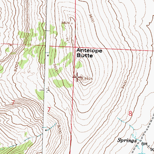 Topographic Map of Antelope Butte, WY