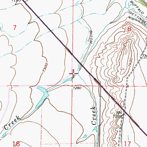 Topographic Map of Antelope Creek, WY