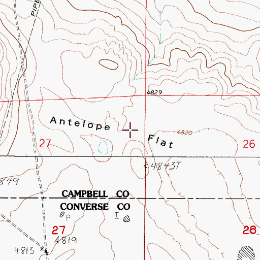 Topographic Map of Antelope Flat, WY