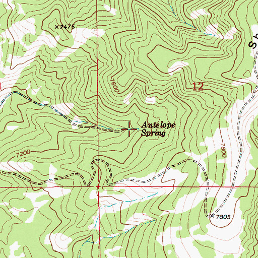Topographic Map of Antelope Spring, WY