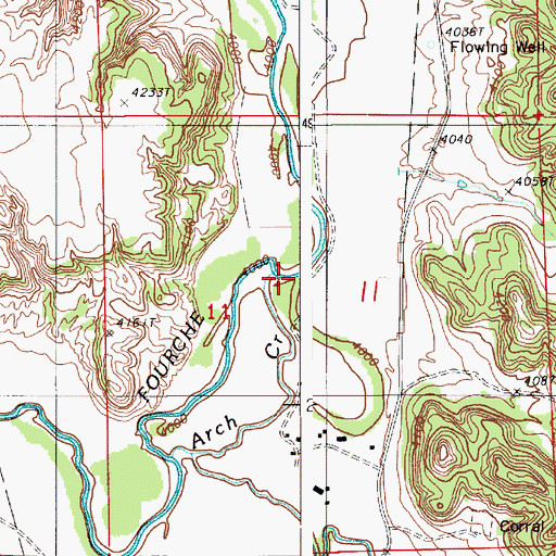 Topographic Map of Arch Creek, WY