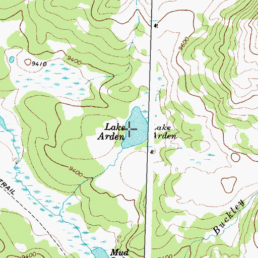 Topographic Map of Lake Arden, WY