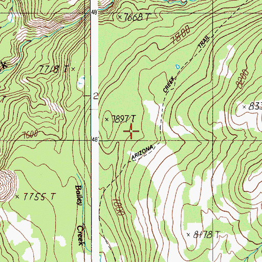 Topographic Map of Arizona Creek Trail, WY