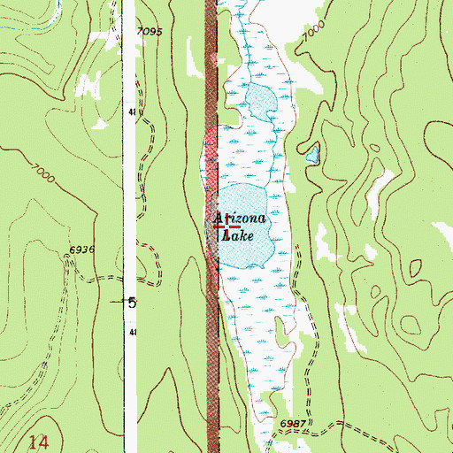 Topographic Map of Arizona Lake, WY