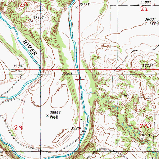 Topographic Map of Arnold Creek, WY