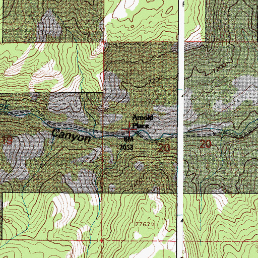 Topographic Map of Arnold Place, WY